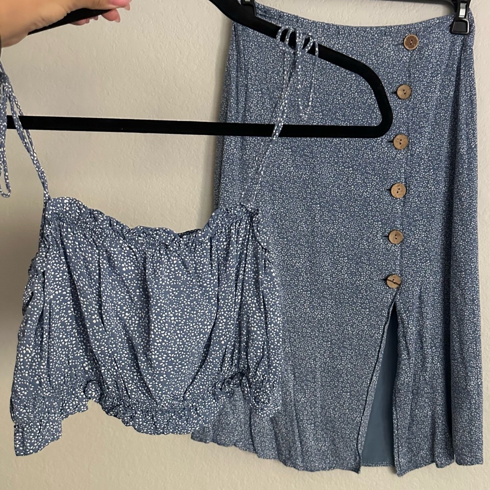 Cotton Candy Blue and White Flower Set